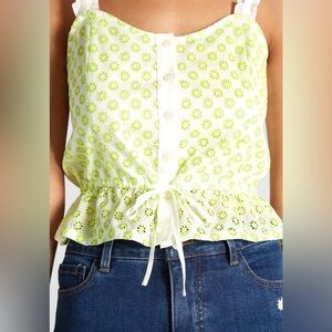 Modcloth Darling For the Prairie Peplum Tank Top Size Large